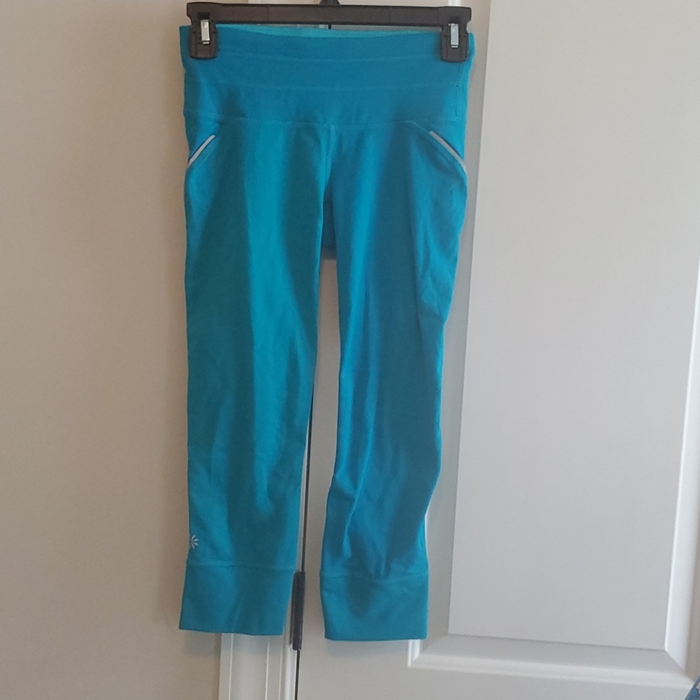 women's xxs blue athleta capri pant reflective sti